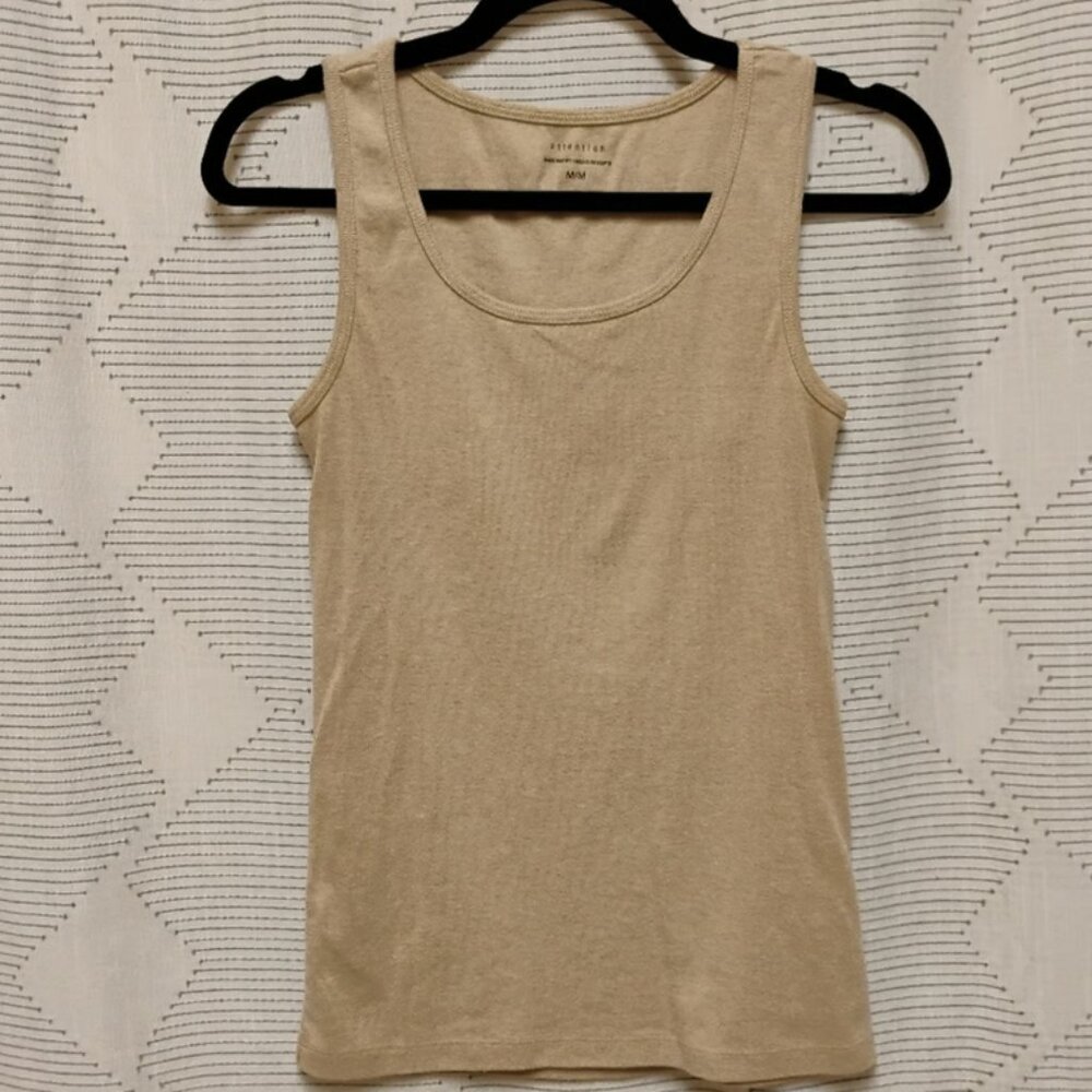 Attention Beige Women's Sleeveless Tank Top Size Medium